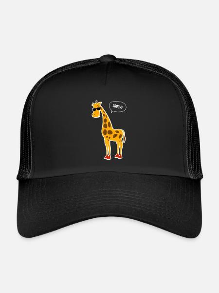 Zoo d'animaux girafe Lunettes de soleil d'été drôles - Casquette trucker  - noir/noir - Devant