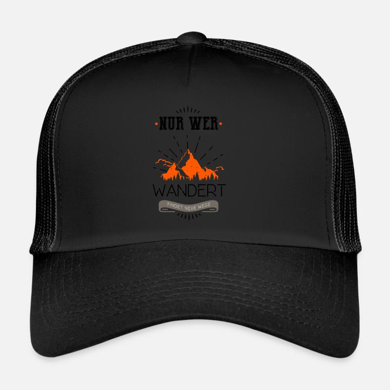 Wander Shirt · Berge Sonne · Wege Geschenk - Trucker Cap - Schwarz/Schwarz