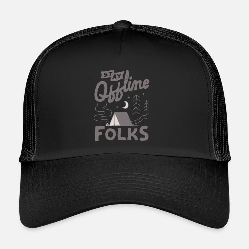 Stay Offline Folks - Trucker Cap - Schwarz/Schwarz