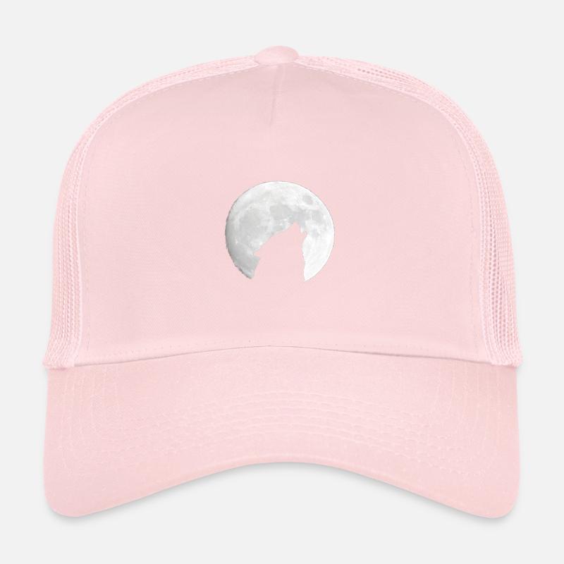 full moon wolf howl Trucker Cap