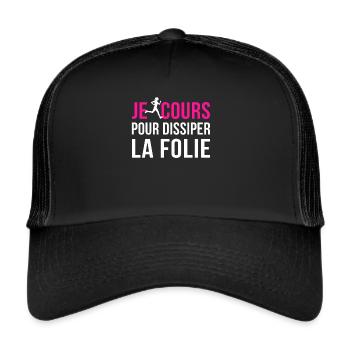 Je cours pour dissiper la FOLIE - Casquette trucker  - noir/noir - Devant