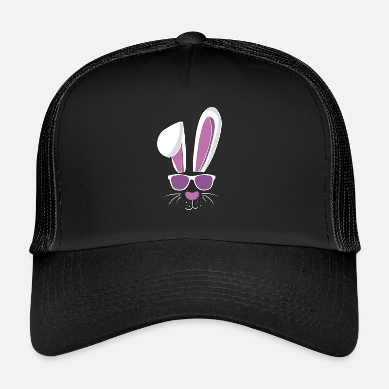 Cooler Skihase und Osterhase - Trucker Cap - Schwarz/Schwarz