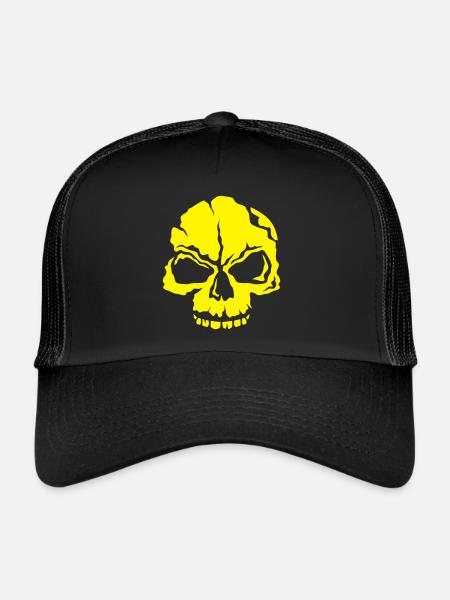 tete de mort halloween crane humain 2500454 - Casquette trucker  - noir/noir - Devant