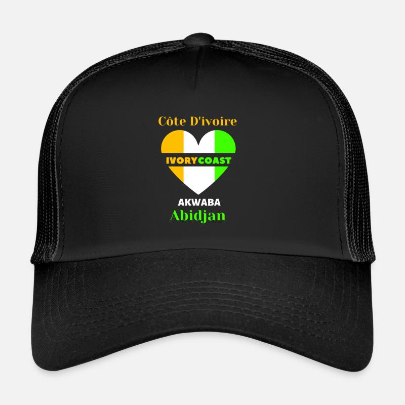 Côte D'ivoire Ivory Coast Akwaba Abidjan Tshirt Trucker Cap