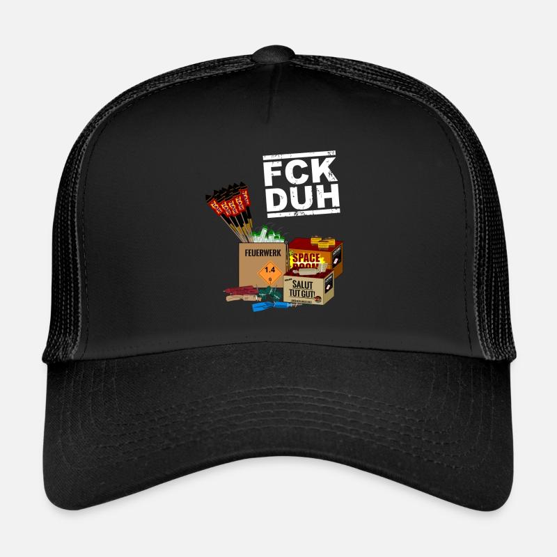 Pyro Silvester Feuerwerk - Trucker Cap - Schwarz/Schwarz