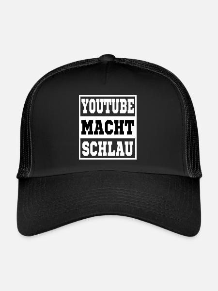 Youtube makes you smart - Trucker Cap - black/black - Front