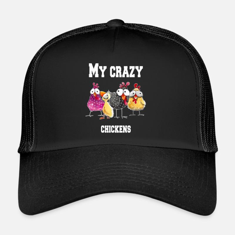 My crazy chickens - Trucker Cap - black/black