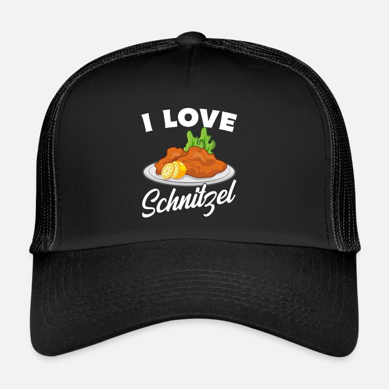 I love Schnitzel - Trucker Cap - Schwarz/Schwarz