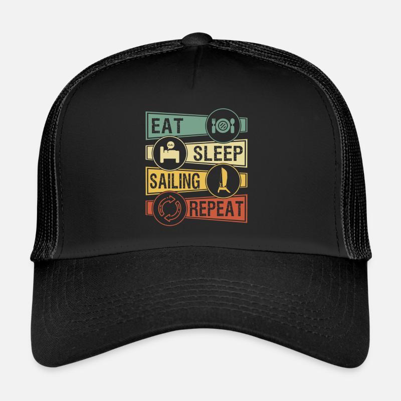 Catamaran à voile - Casquette trucker  - noir/noir