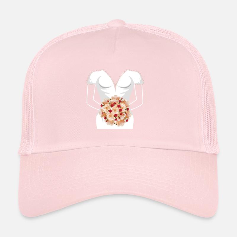 Conception de douche nuptiale de robe de mariée pour la mariée Casquette trucker 