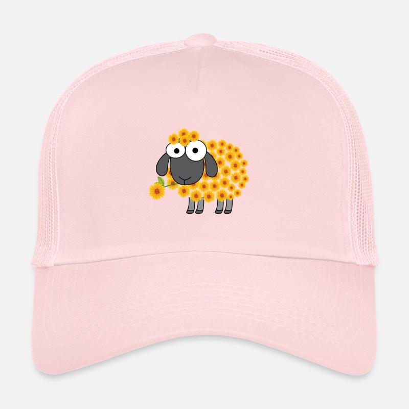 Sheep flower design for a sheep lover Trucker Cap