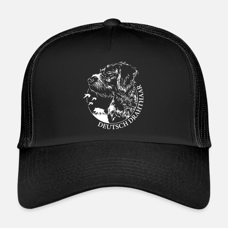 DEUTSCH DRAHTHAAR Wilsigns Jagdhund Jagdhunde - Trucker Cap - Schwarz/Schwarz