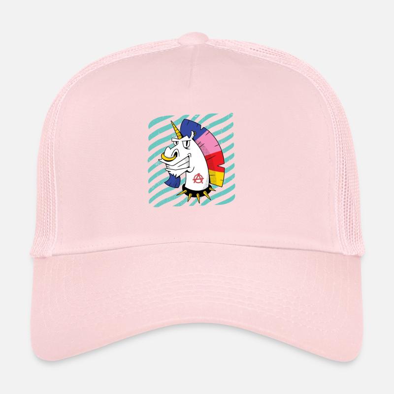 Unicorn Punk Circle-A Anarchy Symbol Trucker Cap