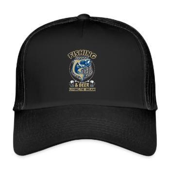Lustiger Humor Angeln Slogan Spaß - Trucker Cap - Schwarz/Schwarz - Vorne