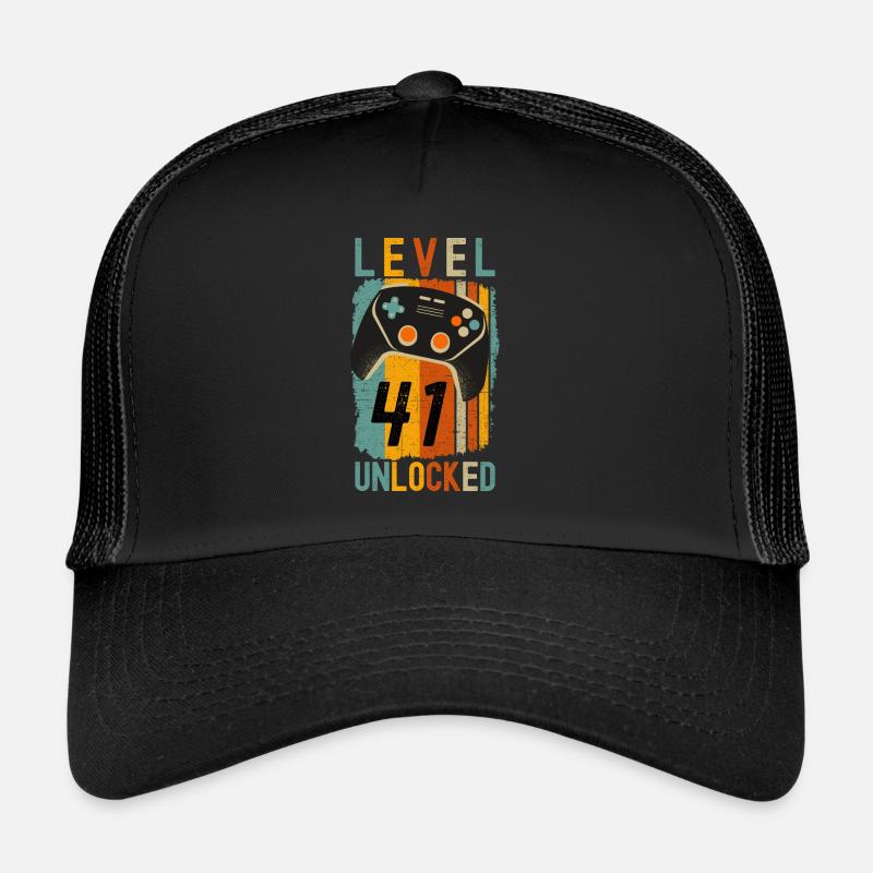 Level 41 Unlocked Funny Gaming Trucker Cap