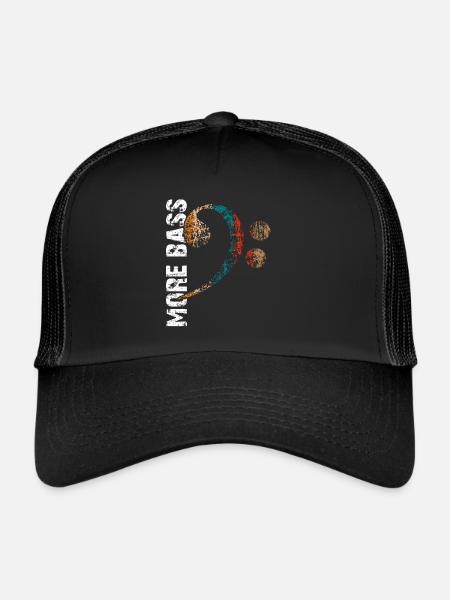 | plus de basses J’adore les | de basse Clef de fa - Casquette trucker  - noir/noir - Devant