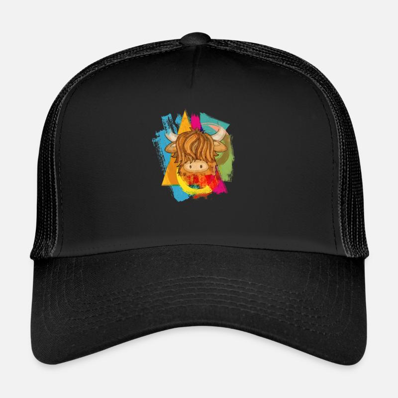 La vache des Highlands - Casquette trucker  - noir/noir