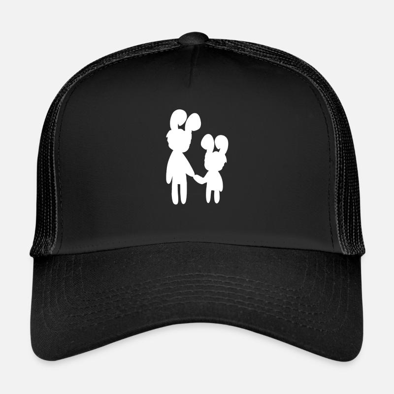 gegenseitig helfen hasen hase tiere - Trucker Cap - Schwarz/Schwarz