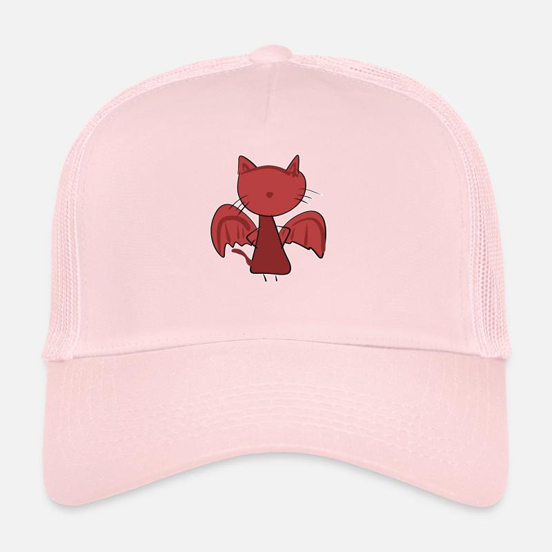 chat maléfique dessin animé diable rouge Casquette trucker 