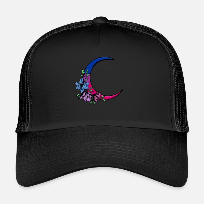 Bisexueller Mond LGBT Bisexual Pride - Trucker Cap - Schwarz/Schwarz