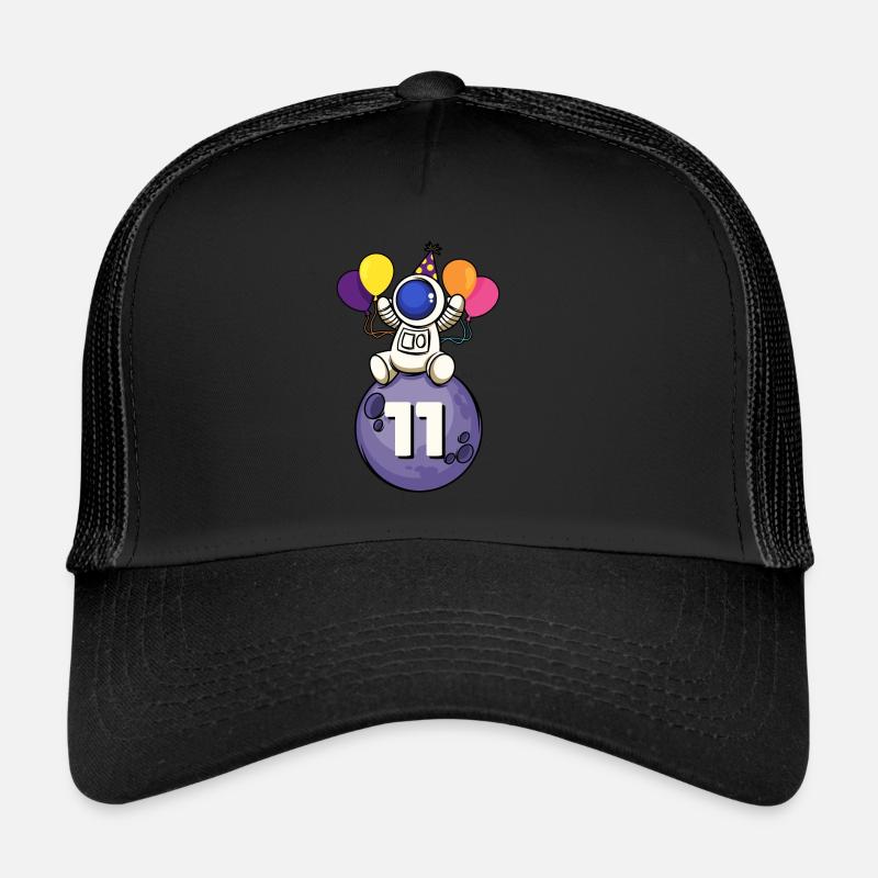 11 years old space birthday 11th birthday Trucker Cap