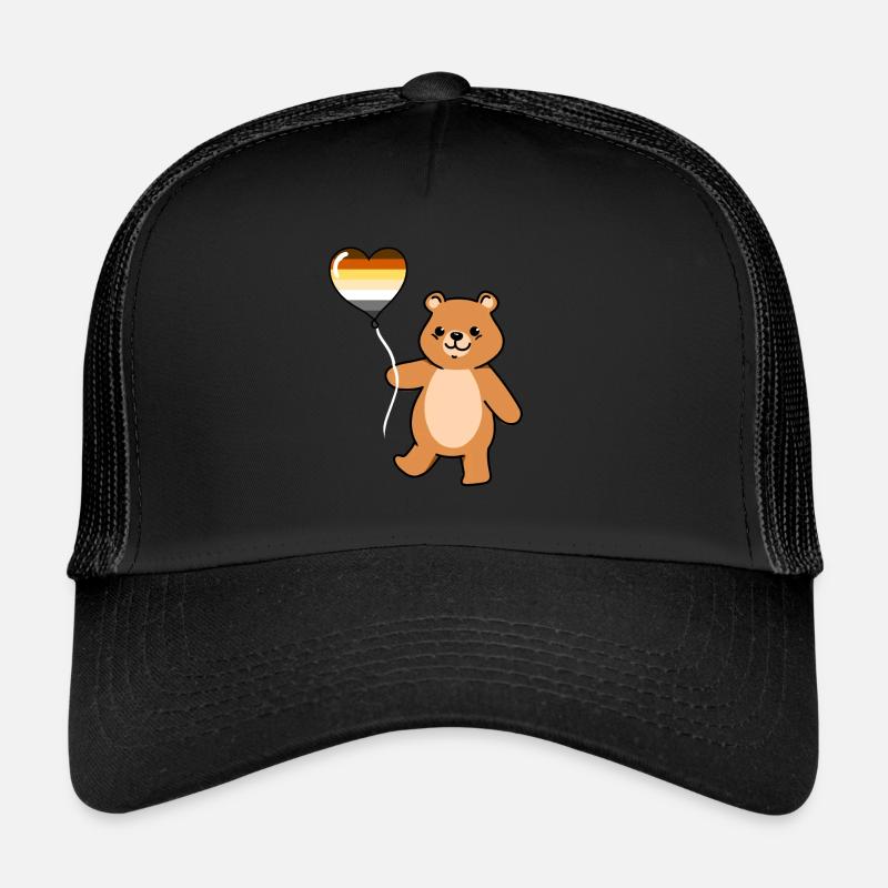 Teddybär Ballon Gay Bear Pride - Trucker Cap - Schwarz/Schwarz