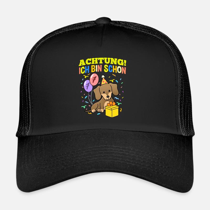 Achtung Ich Bin Schon 7 Geburtstag Dackel Trucker Cap
