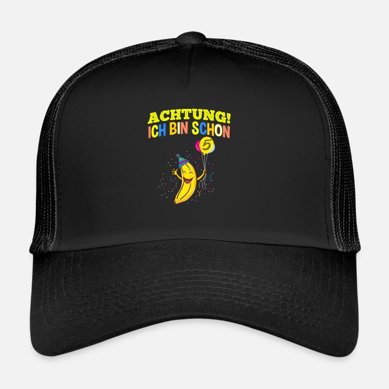 Achtung Ich Bin Schon 5 Geburtstag Banane Trucker Cap