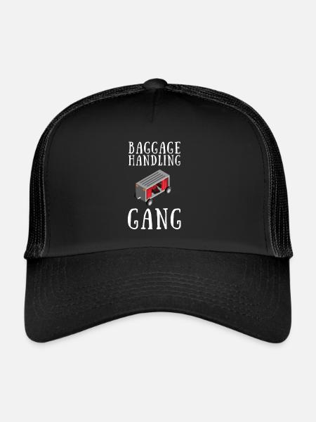 Manutentionnaire des bagages Travailleur de l’aéroport - Casquette trucker  - noir/noir - Devant