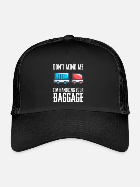Manutentionnaire des bagages Travailleur de l’aéroport - Casquette trucker  - noir/noir - Devant