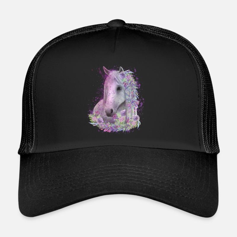 Motif de cheval Aquarelles Cavalier Cadeau Casquette trucker 