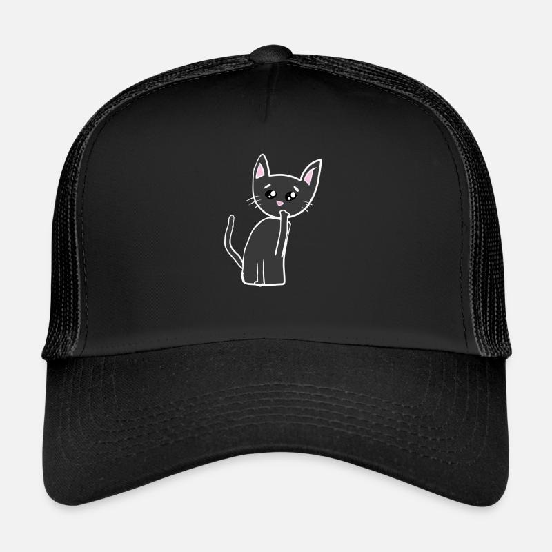 Triste Chat Animal Symbole Triste Casquette trucker 
