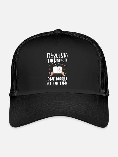 Mois de la sensibilisation à la thérapie de lecture dyslexique, Dyslexie - Casquette trucker  - noir/noir - Devant