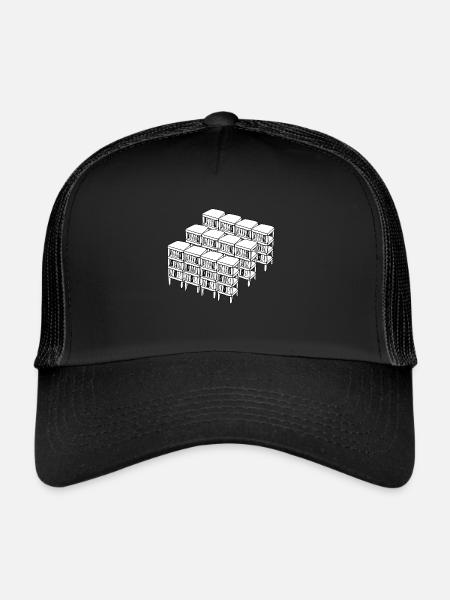 Étagères lire le livre - Casquette trucker  - noir/noir - Devant