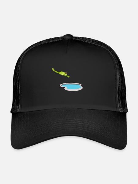 Agalychnis Callidryas Red Eyed Tree Frog - Trucker Cap - black/black - Front