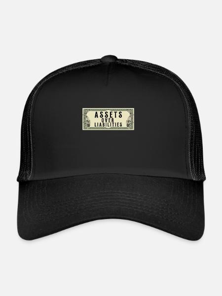 Actifs sur passifs Entrepreneur comptable - Casquette trucker  - noir/noir - Devant