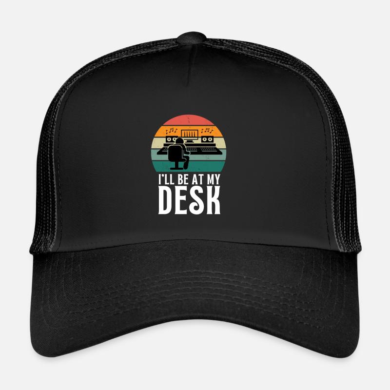Je serai à mon bureau - Ingénieur du son en train d’enregistrer Casquette trucker 