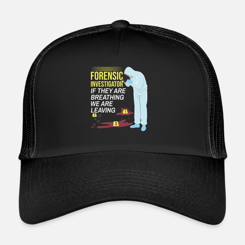 Kriminaltechniker Tatortermittler Forensik Spruch - Trucker Cap - Schwarz/Schwarz