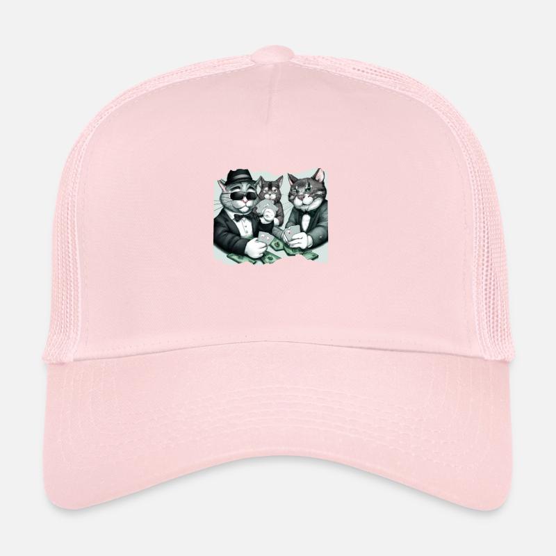 Cats Playing Cards Trucker Cap