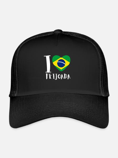 Brazil Brazilian Pork Bean Stew Feijoada - Trucker Cap - black/black - Front
