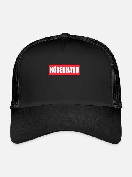 Kobenhavn Denmark Danish Kobenhaven Mermaid - Trucker Cap - black/black - Front