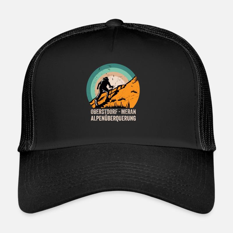 Traversée des Alpes Sentier de randonnée longue distance Oberstdorf Merano E5 Casquette trucker 