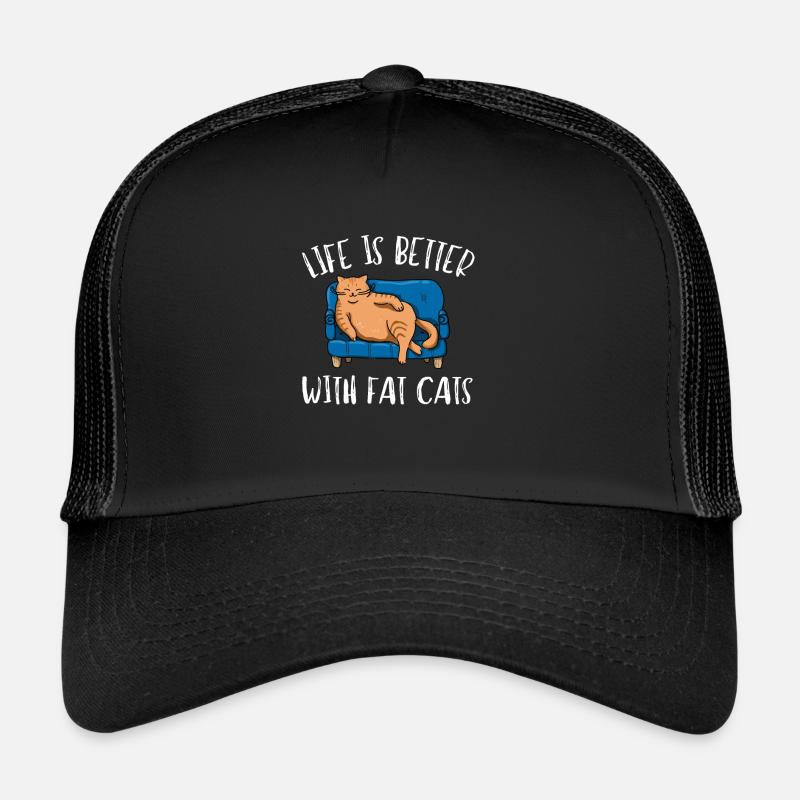 Obésité du gros chat Casquette trucker 
