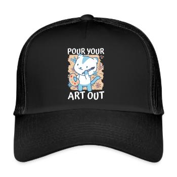 Professeur d’art Drôle de dicteur Cours d’art Cours d’art - Casquette trucker  - noir/noir - Devant