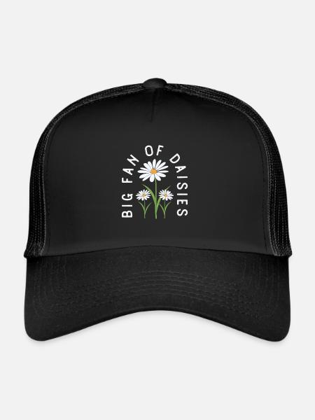 Marguerite à la fleur d’oie - Casquette trucker  - noir/noir - Devant