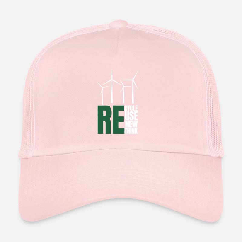 Recycle Réutiliser Renew Rethink Wind Turbine - Wind Casquette trucker 