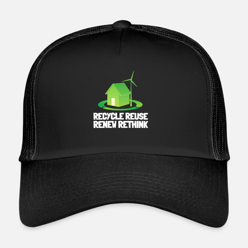Recycle Reuse Renew Rethink Wind Turbine - Wind Trucker Cap