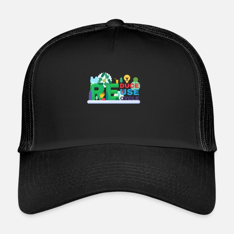 Recycle Réutiliser Renew Rethink Wind Turbine - Wind Casquette trucker 