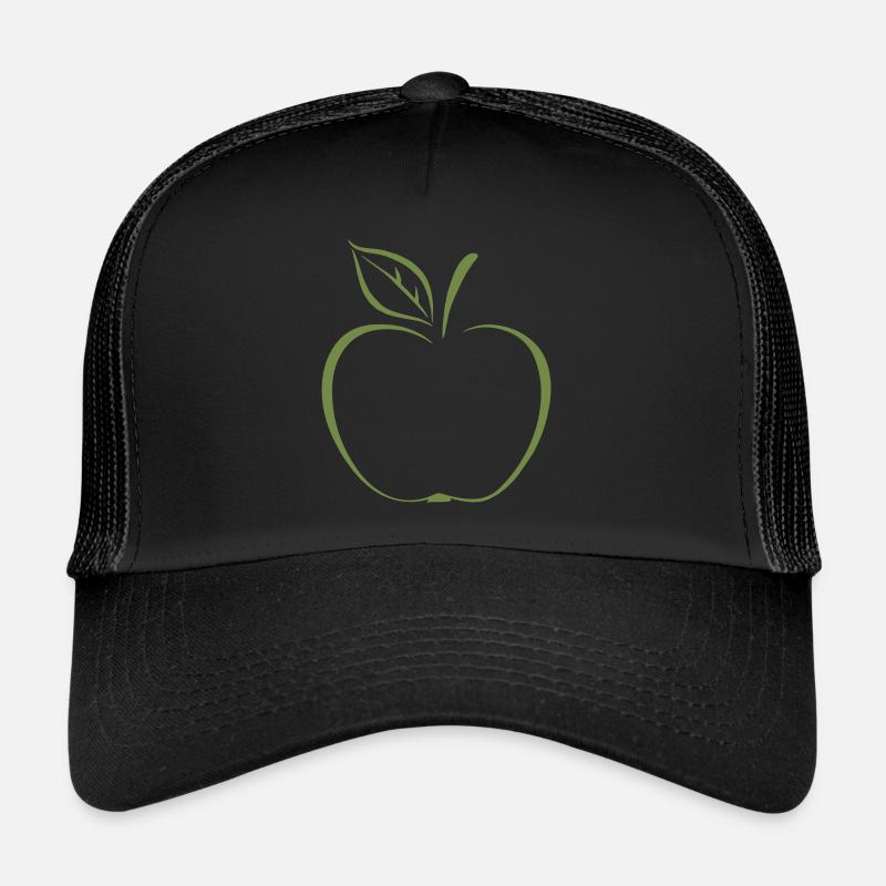 Apfel - Trucker Cap - Schwarz/Schwarz