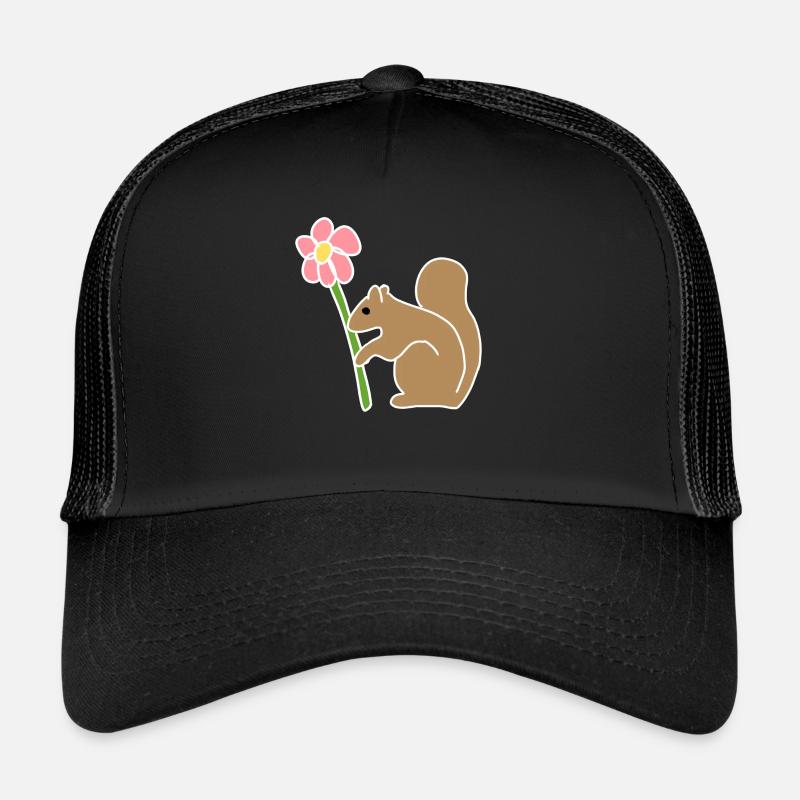 Eichhhörnchen Tiere Tier Symbol Blume Trucker Cap